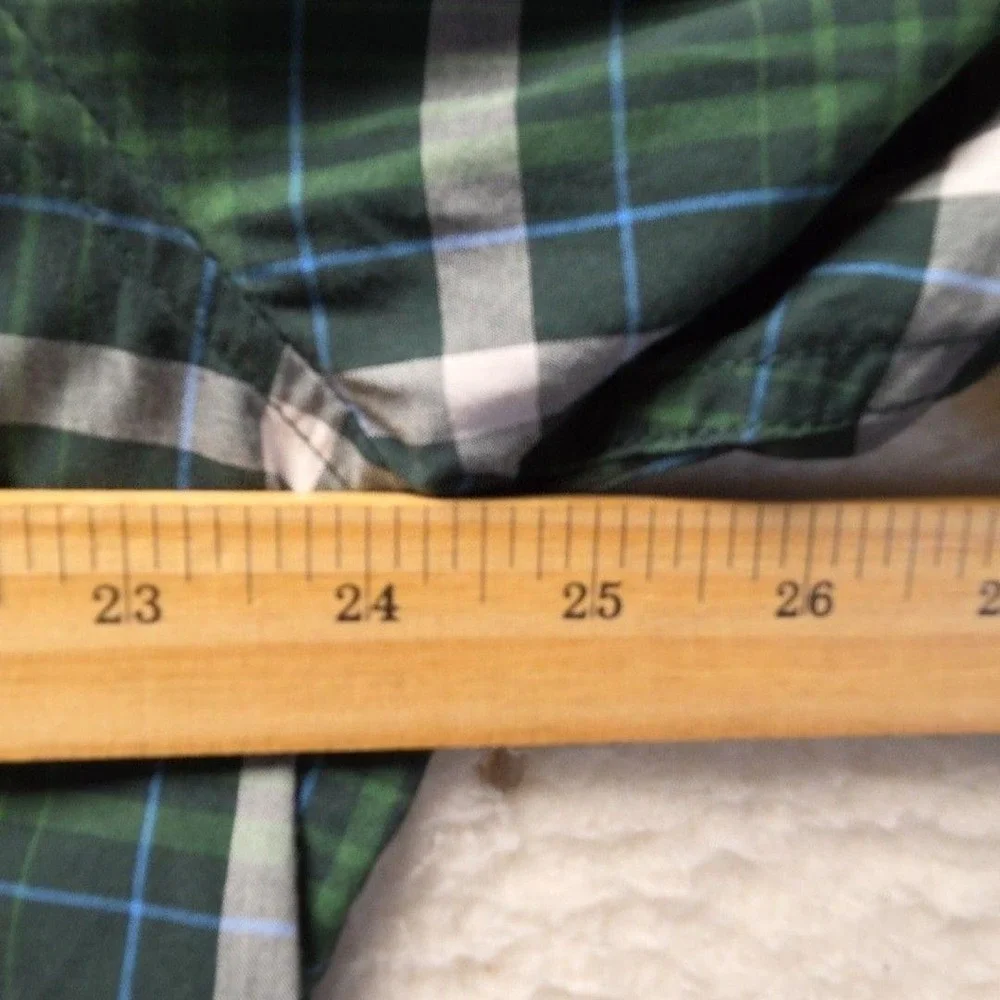 Banana Republic Shirt Mens XL Green Plaid Long Sleeve Camden Fit Button-Up